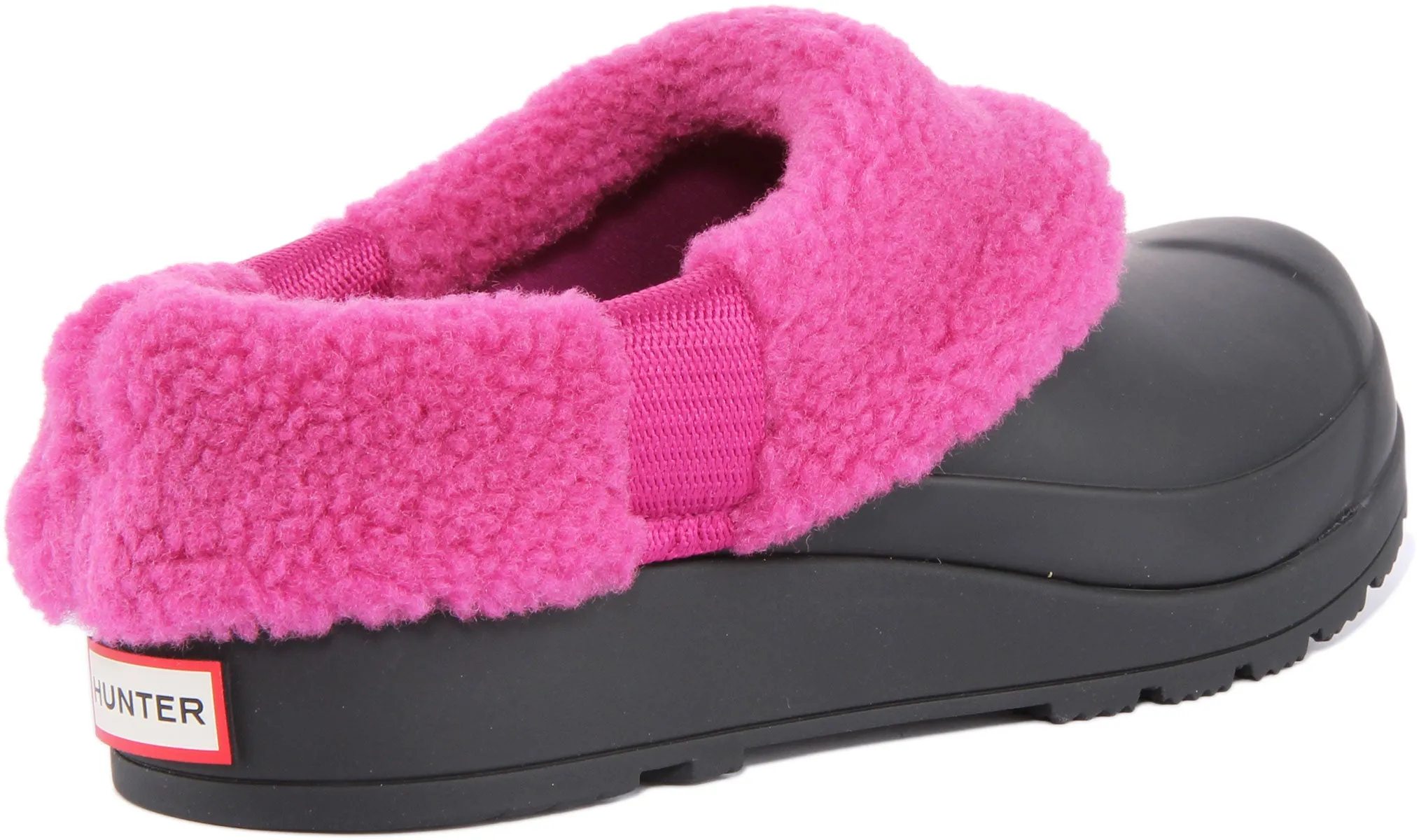 Hunter Play Zuecos veganos con aislamiento de piel de becerro para mujer en negro