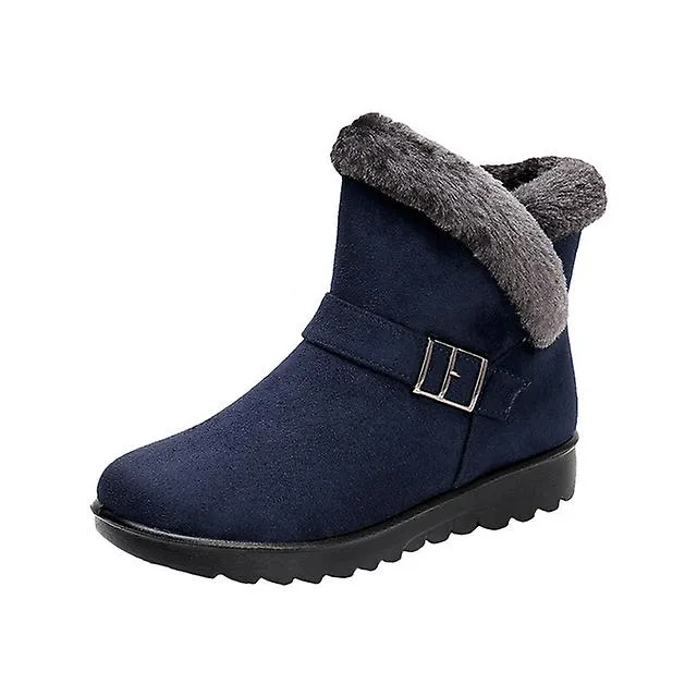 Invierno Cálido Botas de mujer Botas de nieve de felpa gruesa Cremallera para mujer Botines cómodos al aire libre Zapatos casual