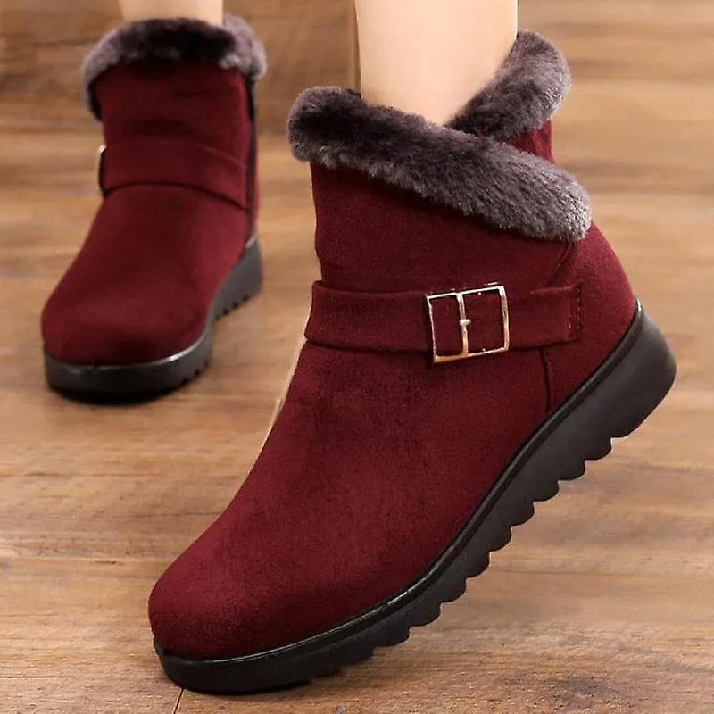 Invierno Cálido Botas de mujer Botas de nieve de felpa gruesa Cremallera para mujer Botines cómodos al aire libre Zapatos casual