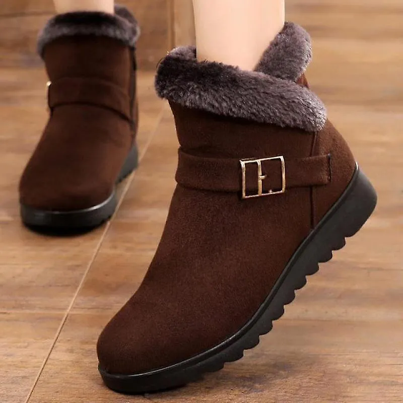 Invierno Cálido Botas de mujer Botas de nieve de felpa gruesa Cremallera para mujer Botines cómodos al aire libre Zapatos casual