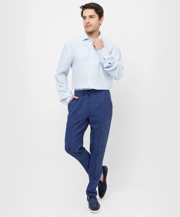 ISAIA Blue linen shirt