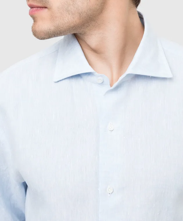 ISAIA Blue linen shirt