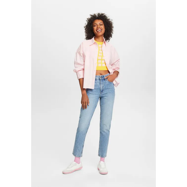JEANS DE TIRO ALTO ESTILO RETRO MUJER ESPRIT