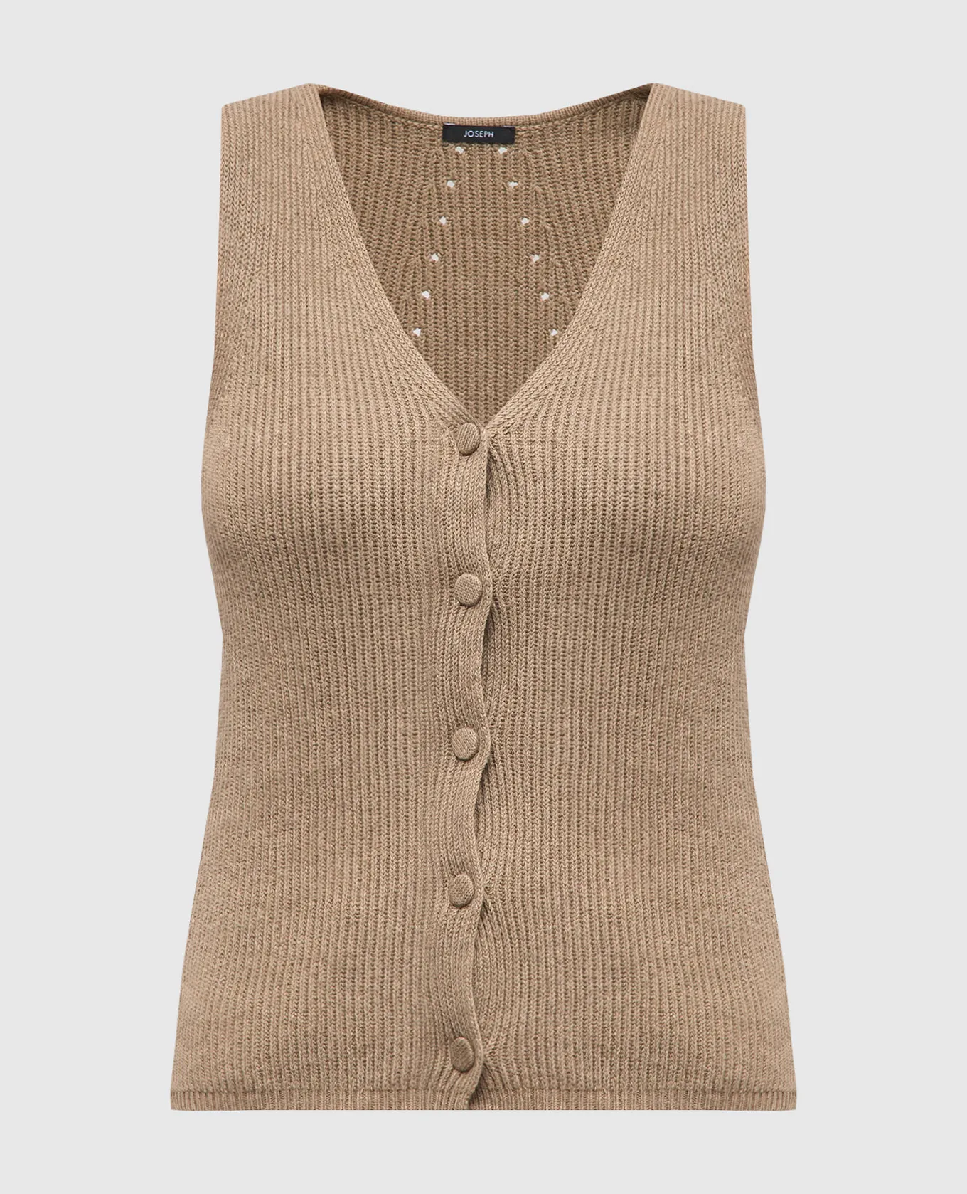JOSEPH Brown vest with linen
