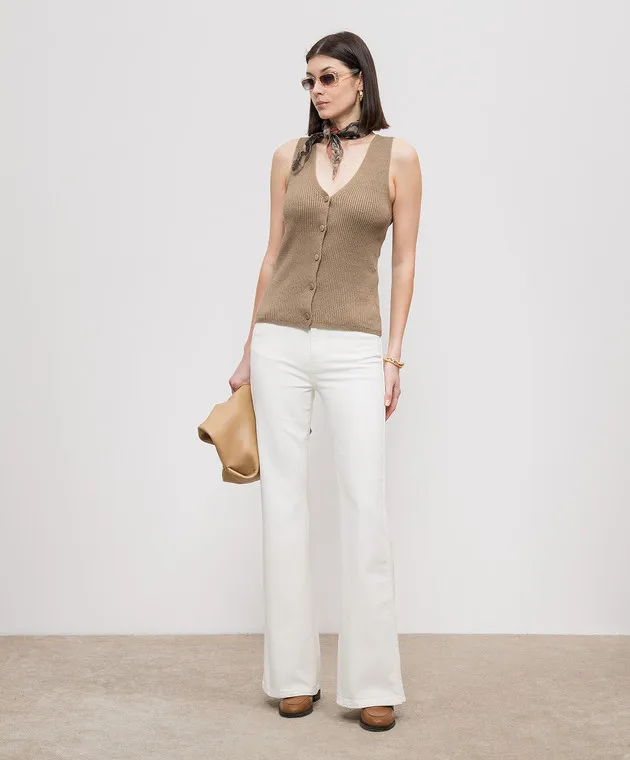 JOSEPH Brown vest with linen