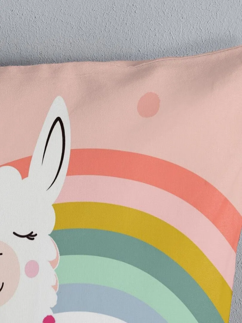 JUEGO DE CAMA LLAMA   INDIVIDUAL  ROSA