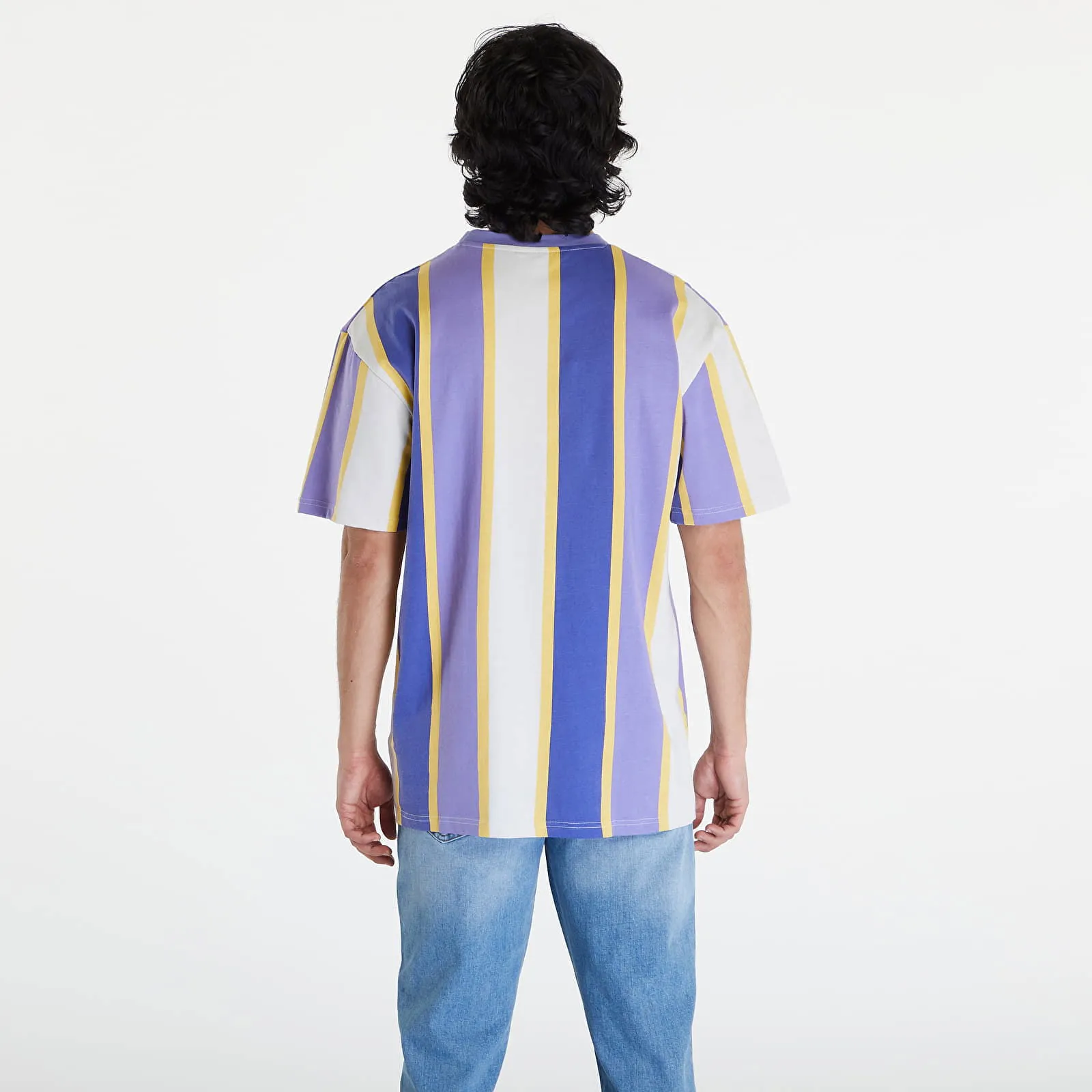 Karl Kani Small Signature Stripe Tee Lilac/ Navy/ Off White