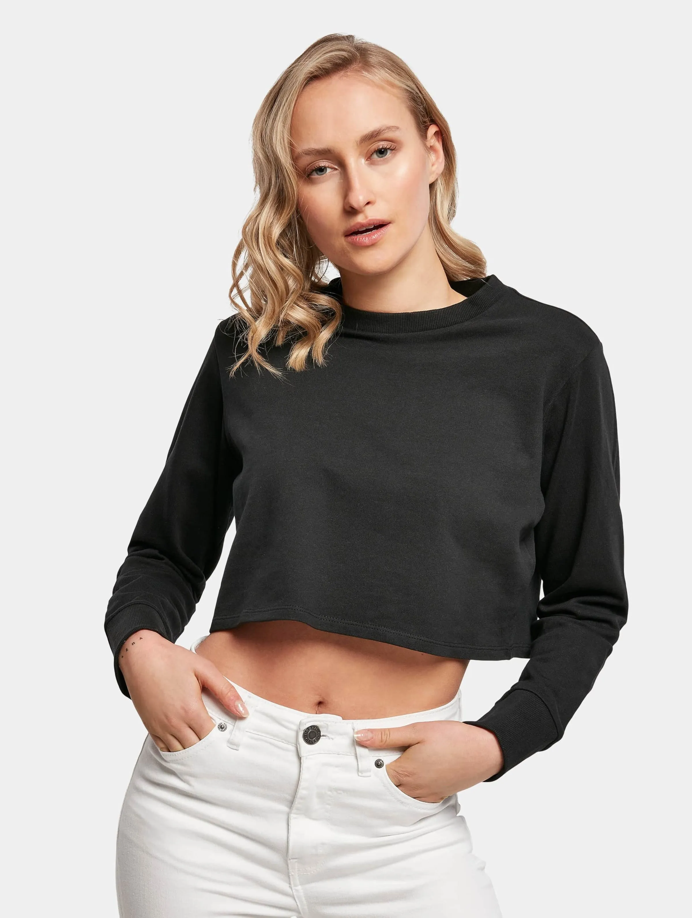 Ladies Terry Cropped Crew