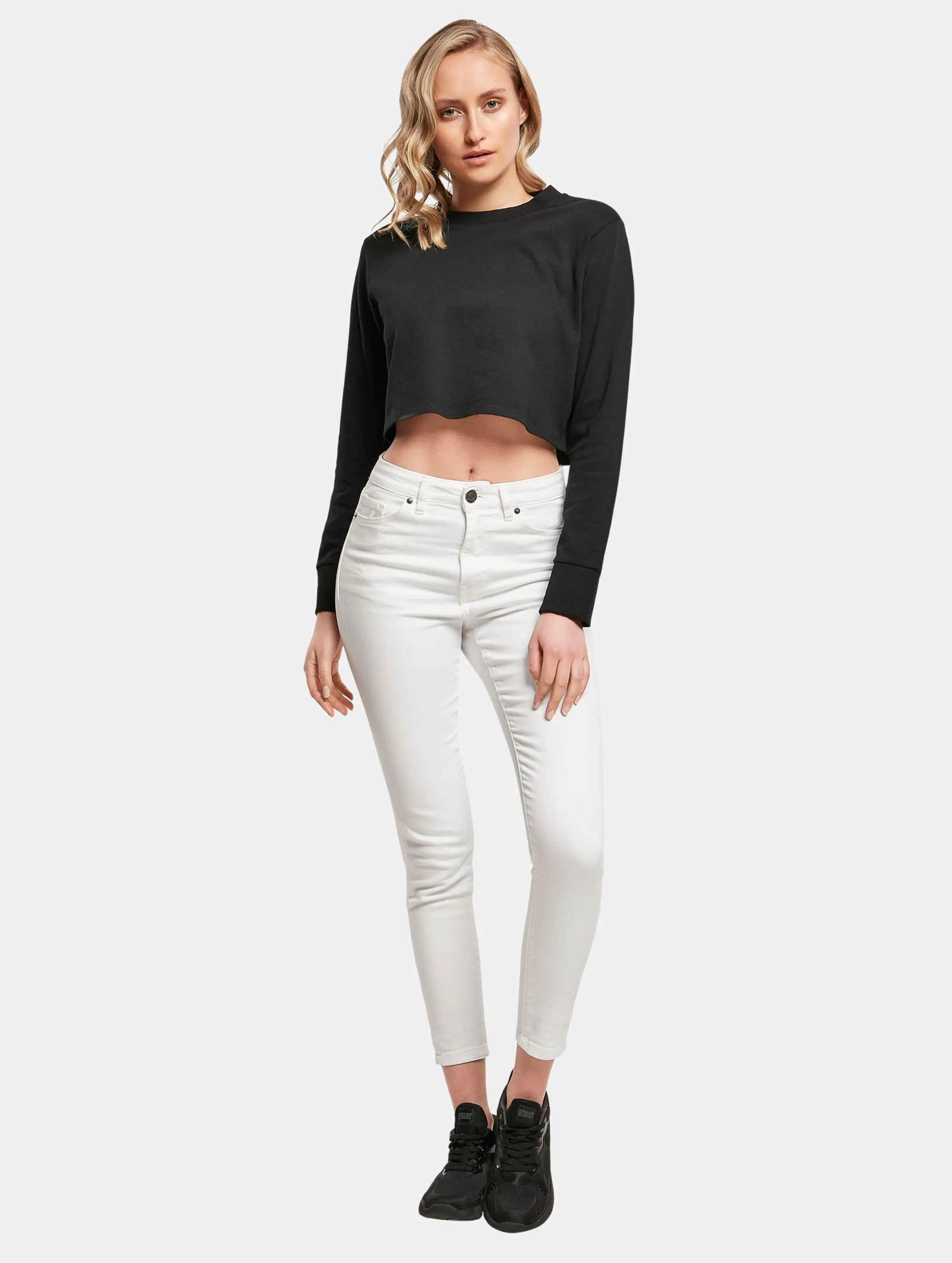 Ladies Terry Cropped Crew
