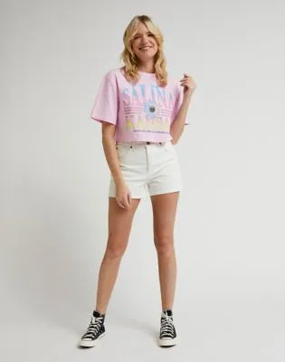 Lee Loose Cropped Tee "Katy Pink"