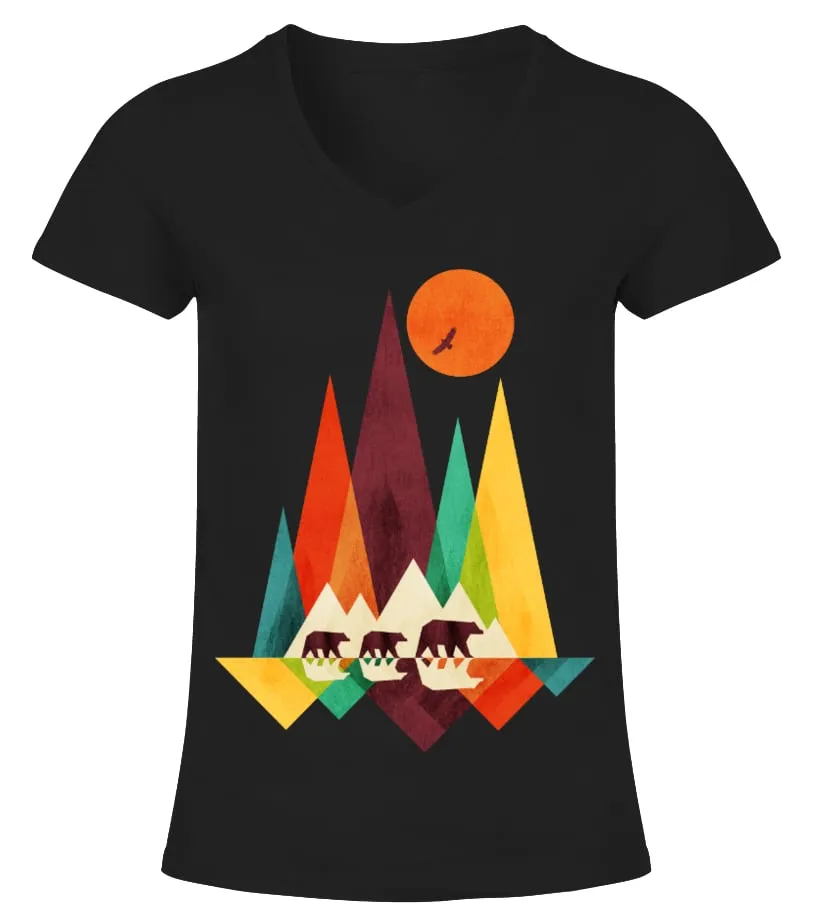 LIMITED EDITION  MOUNTAIN BEARS CAMISETA CUELLO PICO MUJER