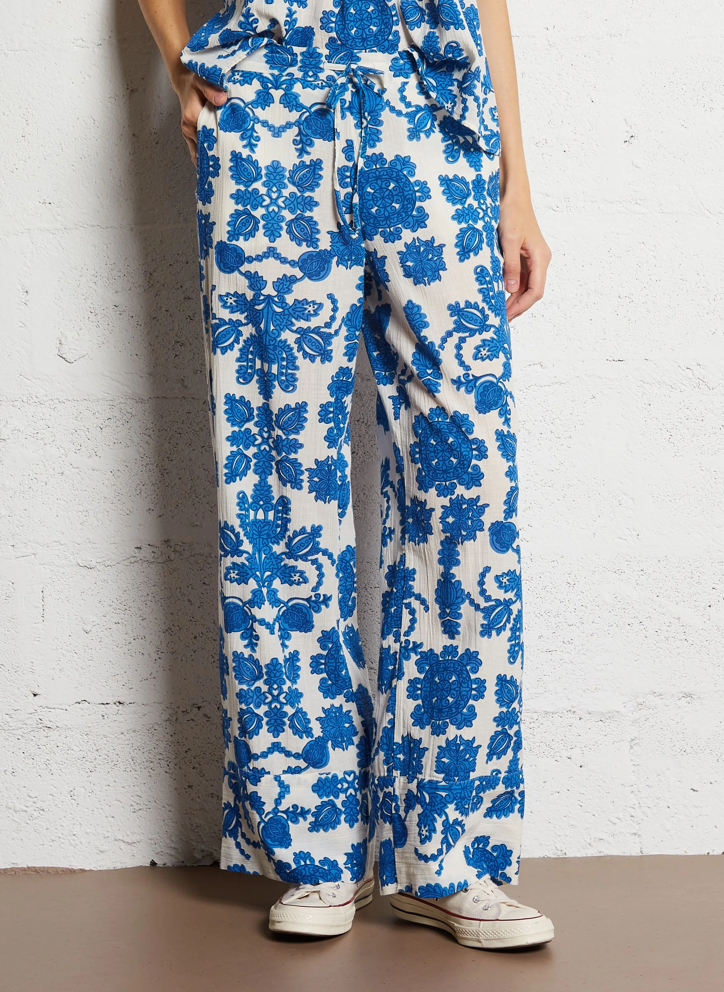 MAISON 123 PRINCE BIS  PANTALóN ANCHO EN AZUL