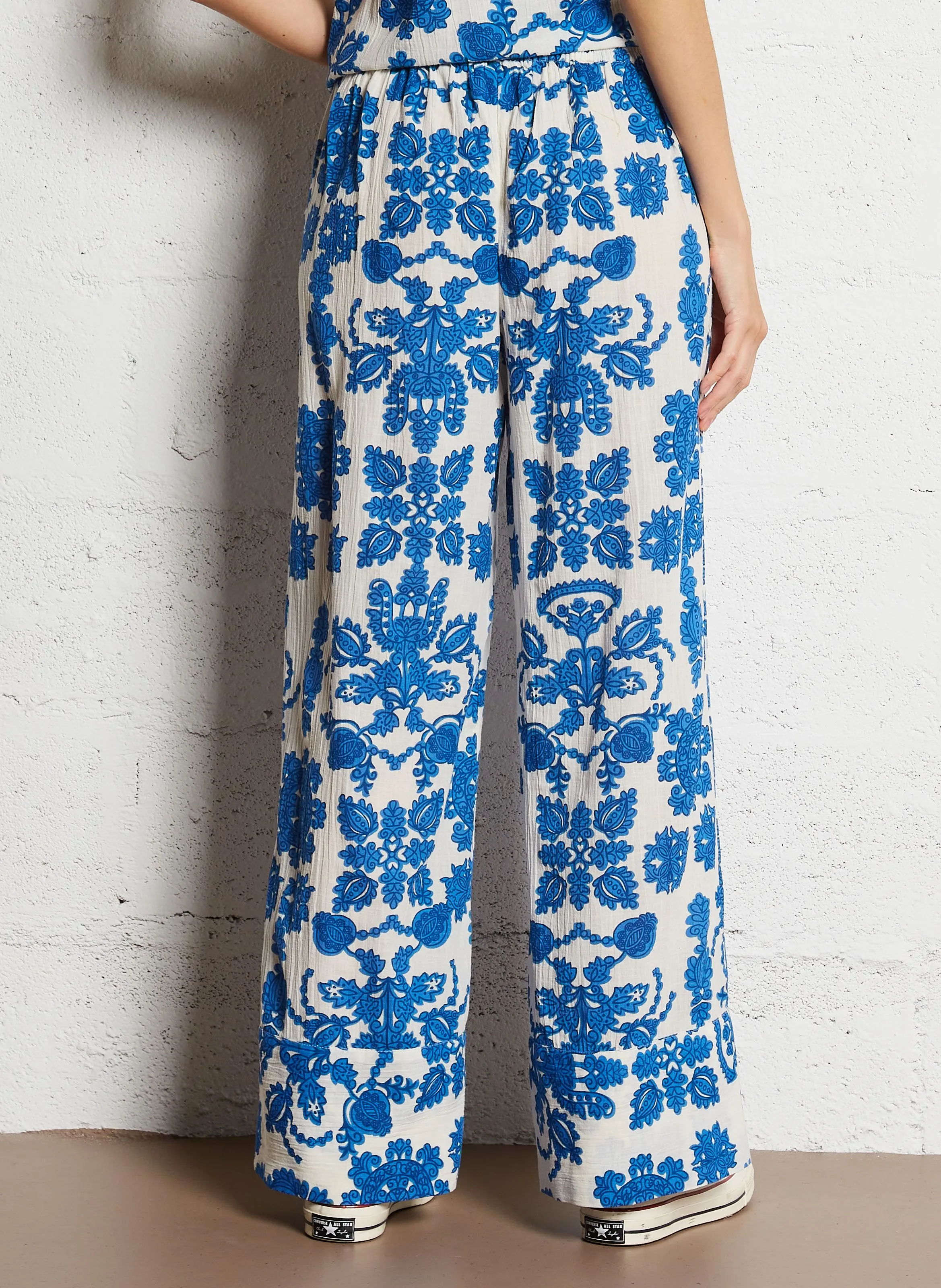 MAISON 123 PRINCE BIS  PANTALóN ANCHO EN AZUL