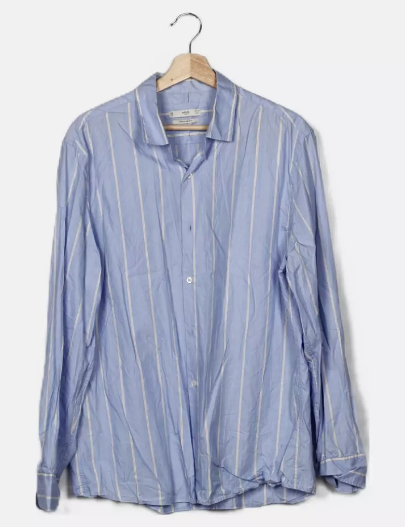 Mango Camisa azul rayas