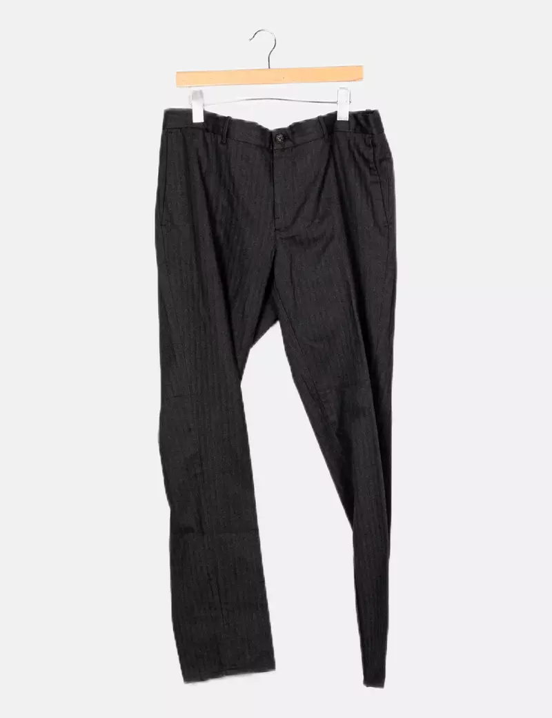 Mango Pantalón azul vestir