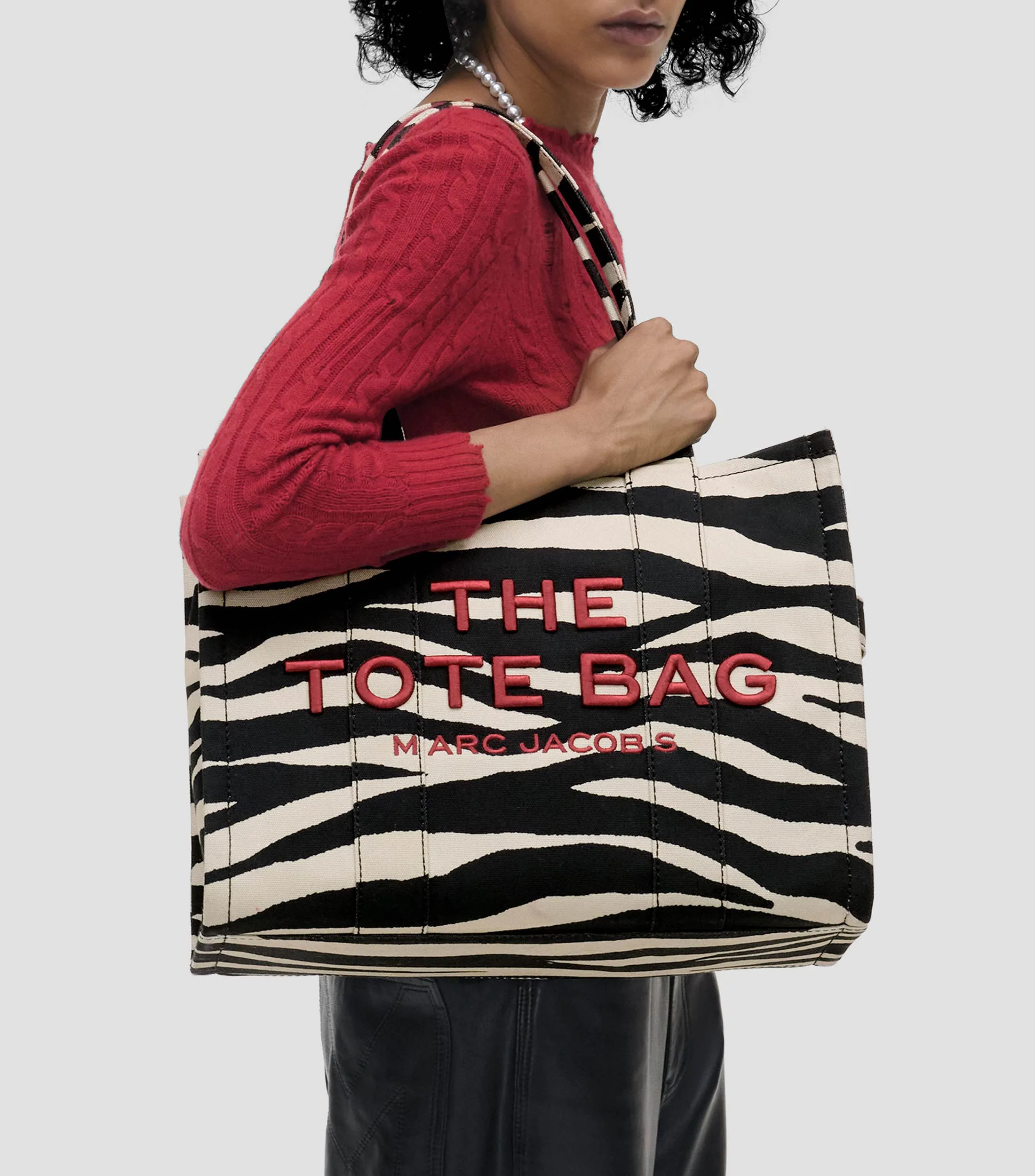 Marc Jacobs Bolso tote grande The Zebra Canvas Mujer