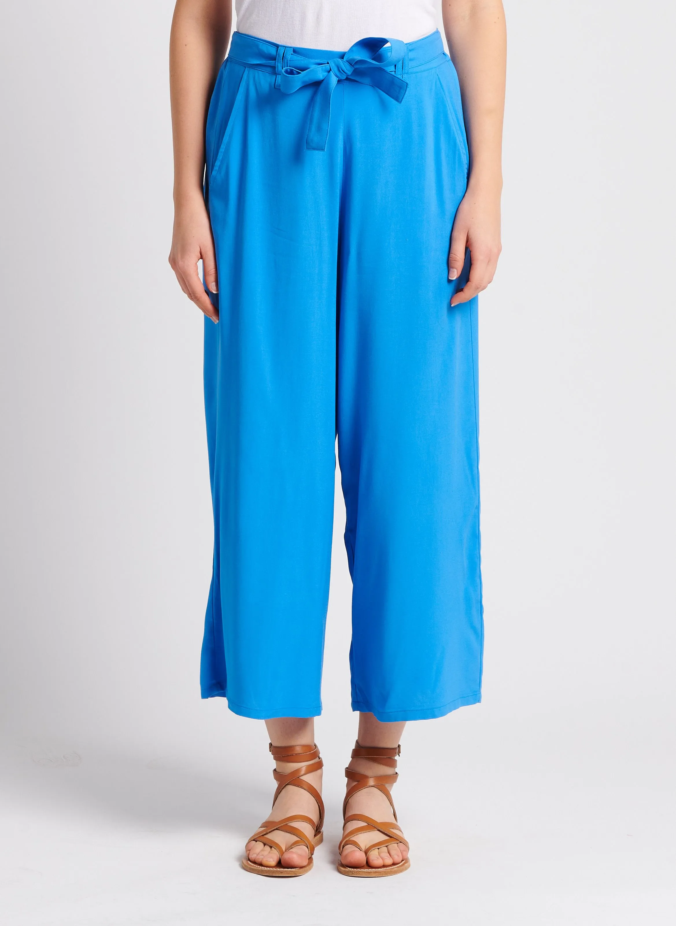 MARIE SIXTINE SANDRO  PANTALóN FLUIDO DE TALLE MEDIO ALTO EN AZUL