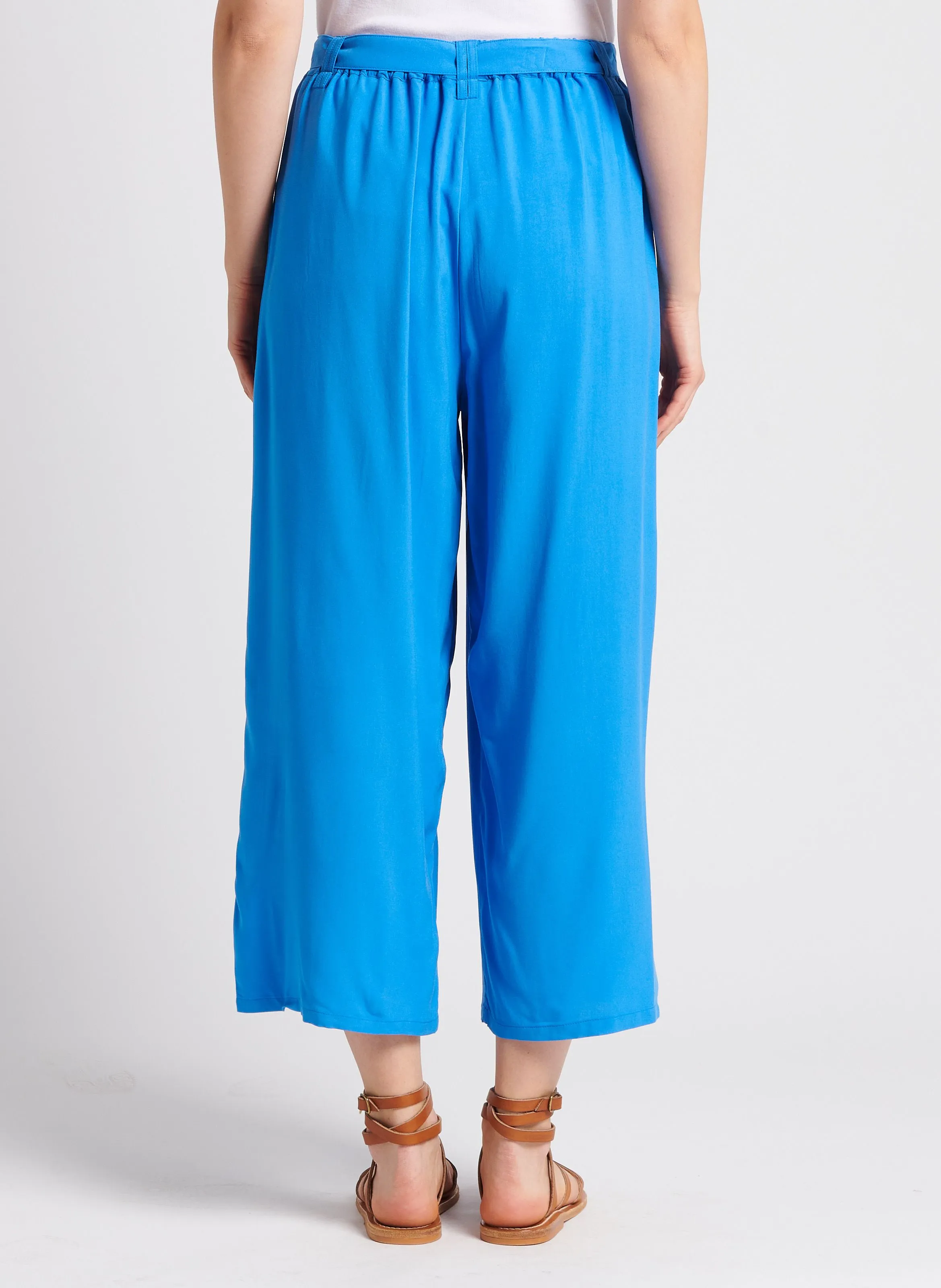 MARIE SIXTINE SANDRO  PANTALóN FLUIDO DE TALLE MEDIO ALTO EN AZUL