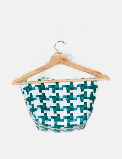 MARNI Capazo bicolor trenzado de mano