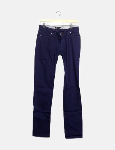 Massimo Dutti Pantalón azul marino básico