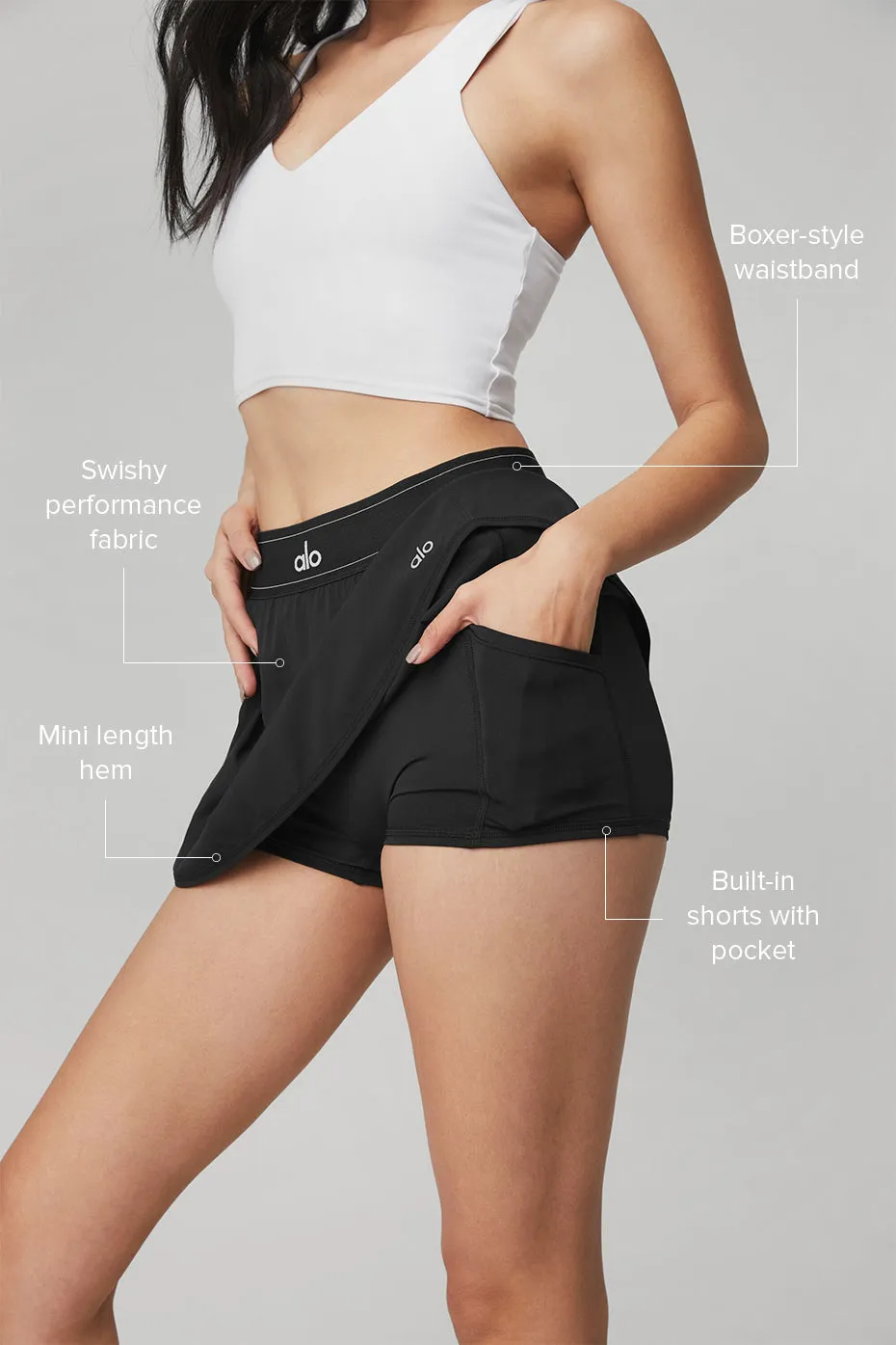 MATCH POINT TENNIS SKIRT  BLACK