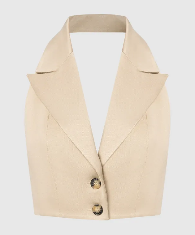 Materiel Beige vest with linen
