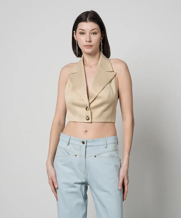 Materiel Beige vest with linen