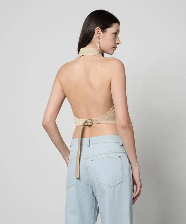 Materiel Beige vest with linen