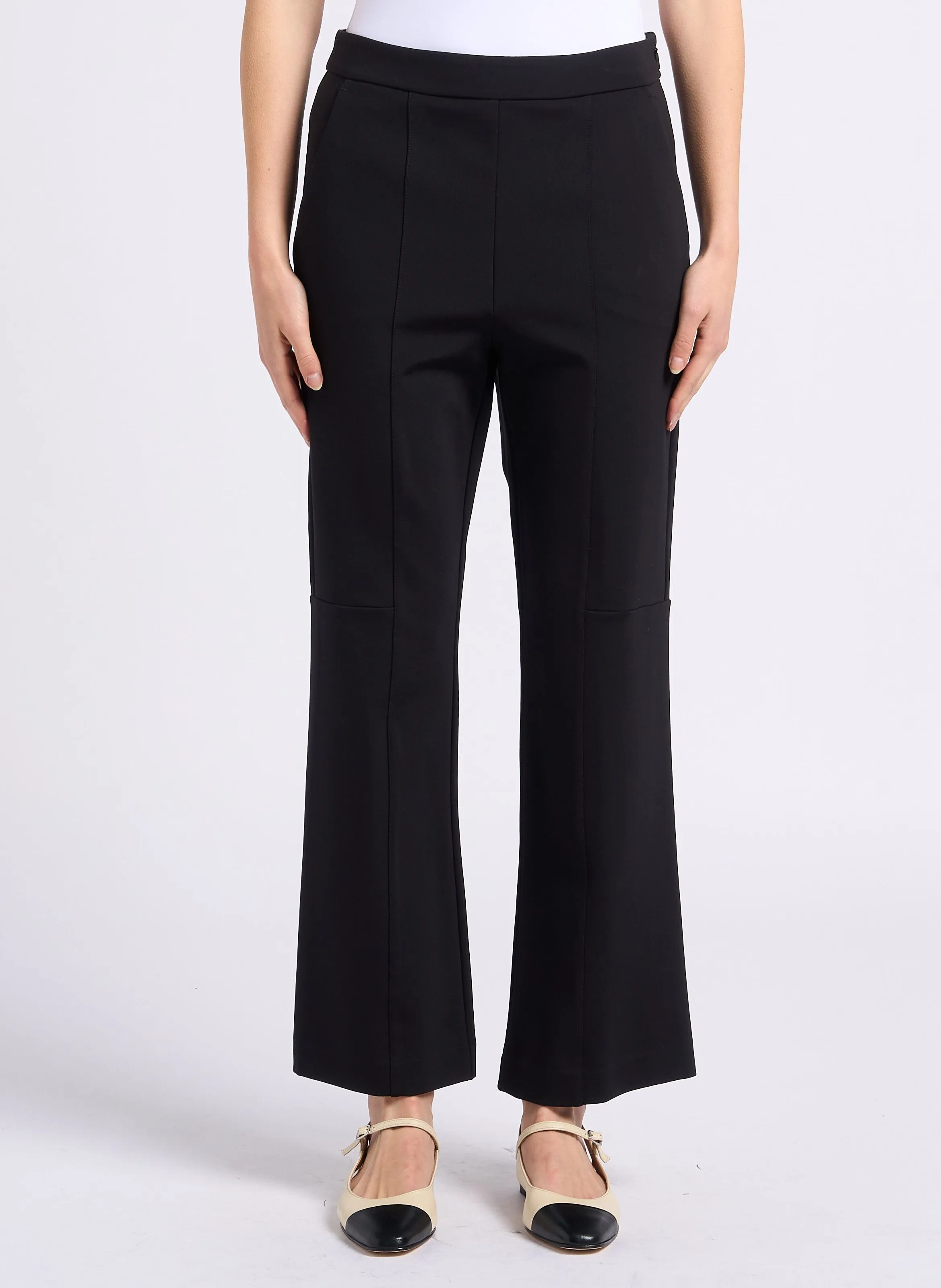 MAX MARA LEISURE GLASGOW  PANTALóN DE TALLE ALTO CON PINZAS EN NEGRO