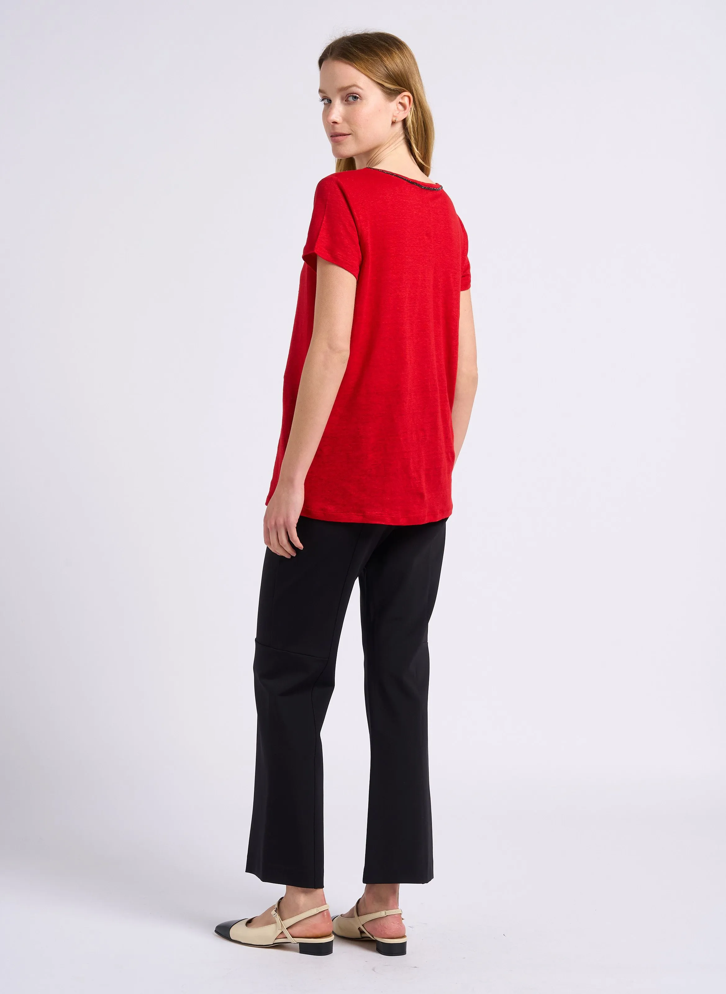 MAX MARA LEISURE GLASGOW  PANTALóN DE TALLE ALTO CON PINZAS EN NEGRO