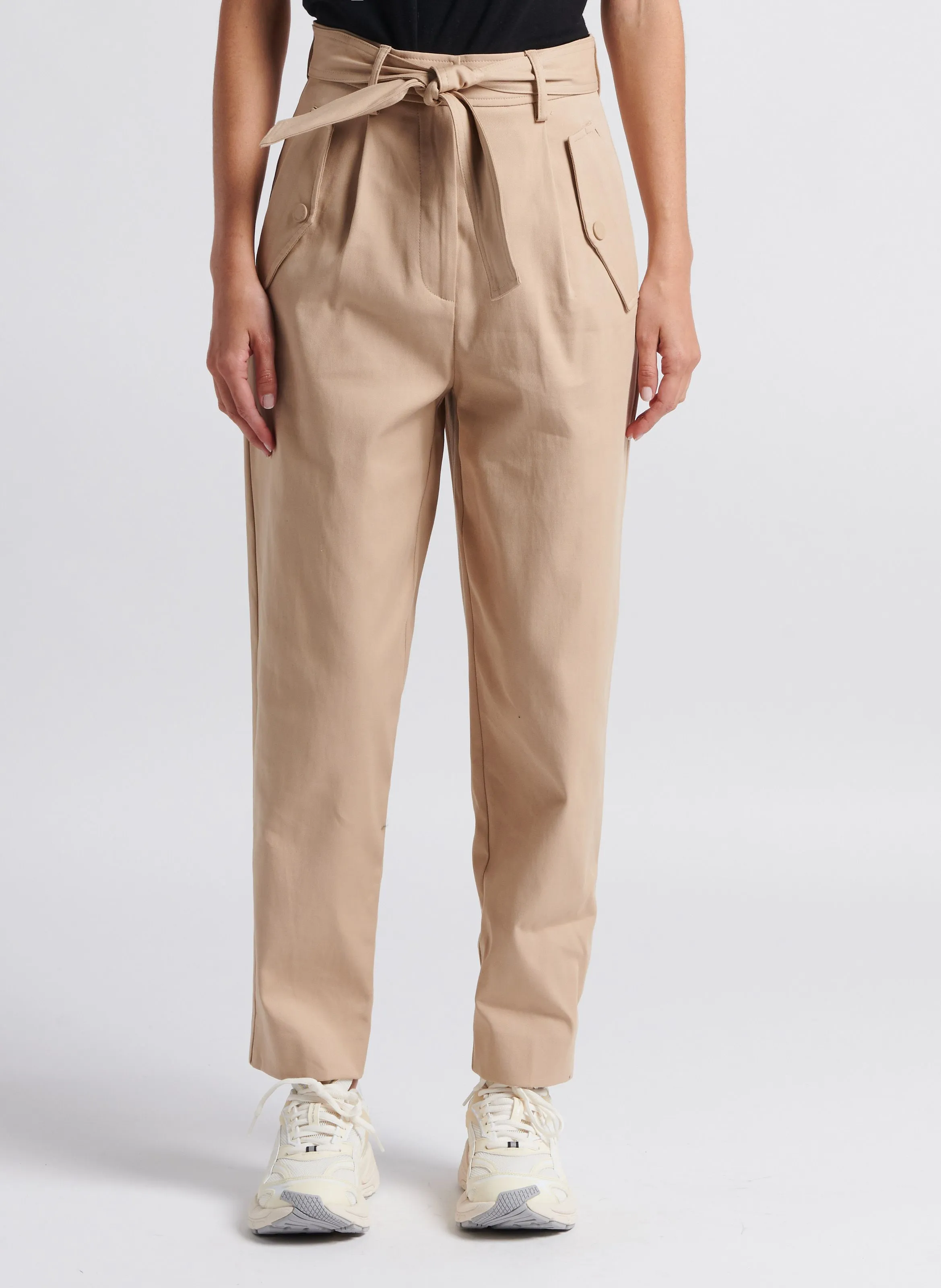 MAX MARA WEEK END OCCHIO  PANTALóN TAPERED DE TIRO ALTO EN BEIGE