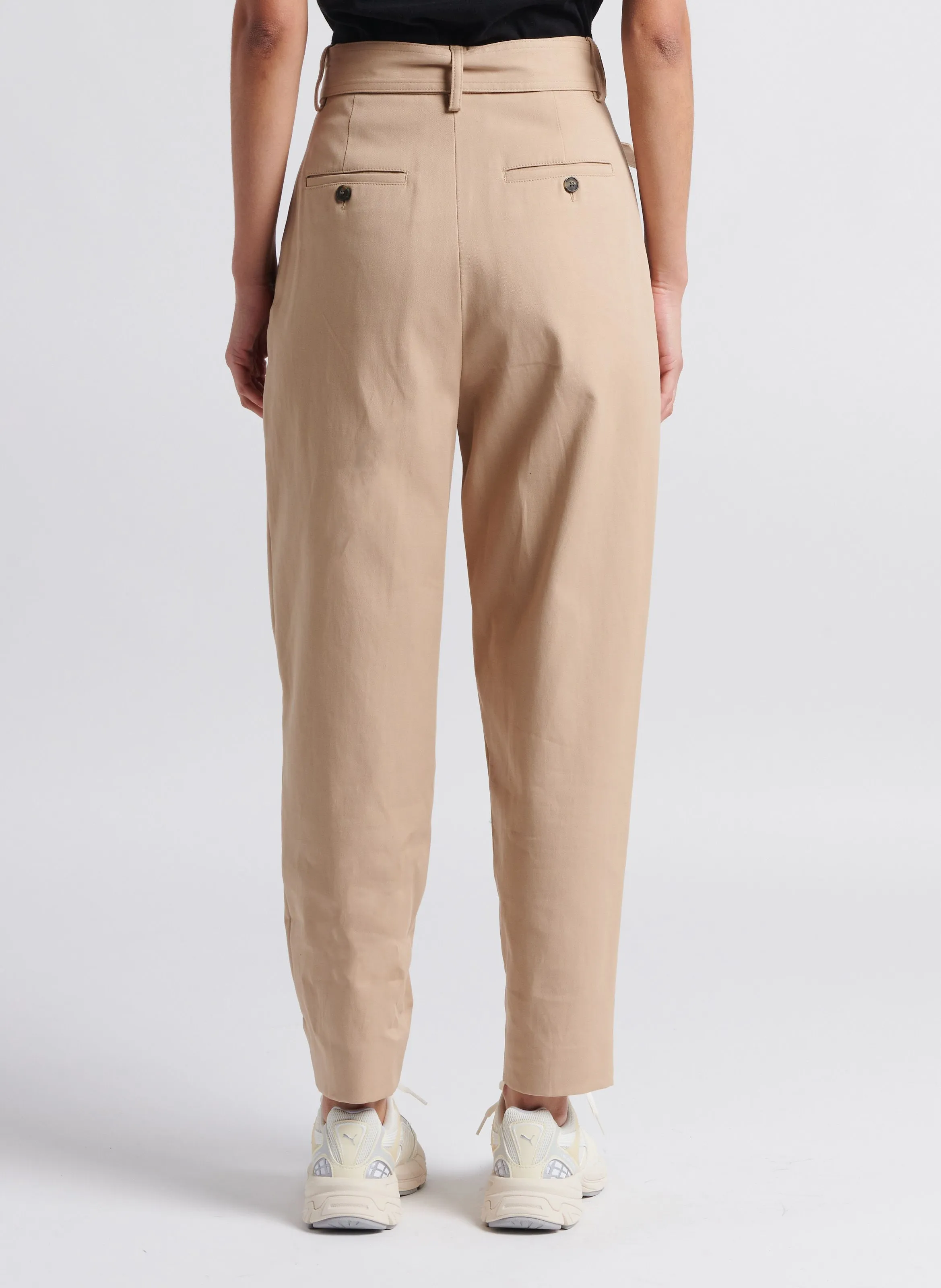 MAX MARA WEEK END OCCHIO  PANTALóN TAPERED DE TIRO ALTO EN BEIGE