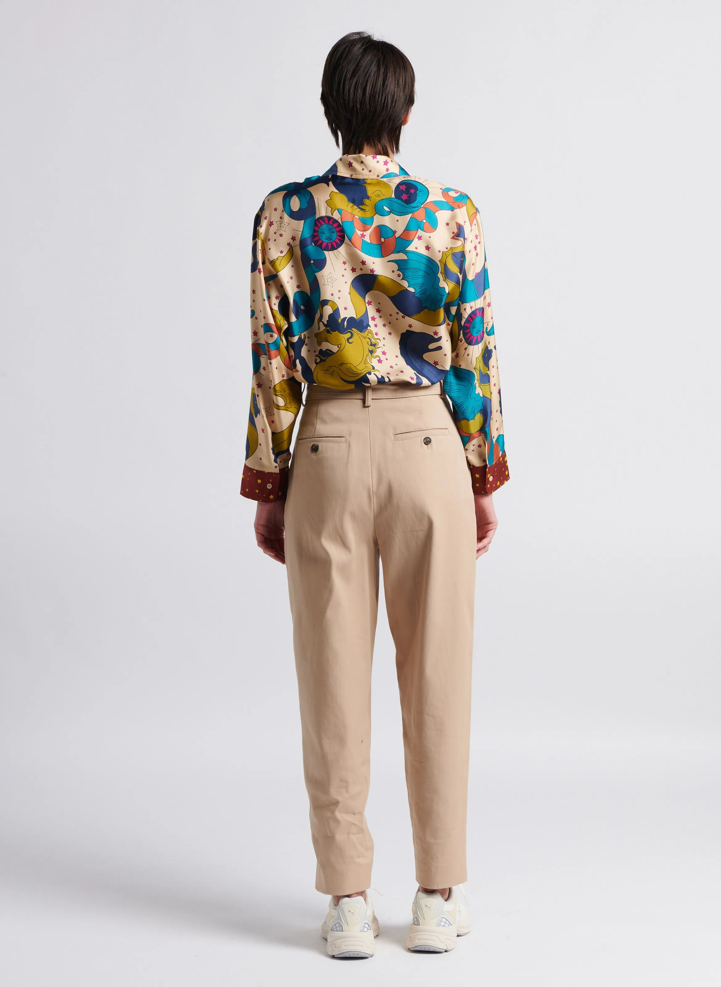 MAX MARA WEEK END OCCHIO  PANTALóN TAPERED DE TIRO ALTO EN BEIGE