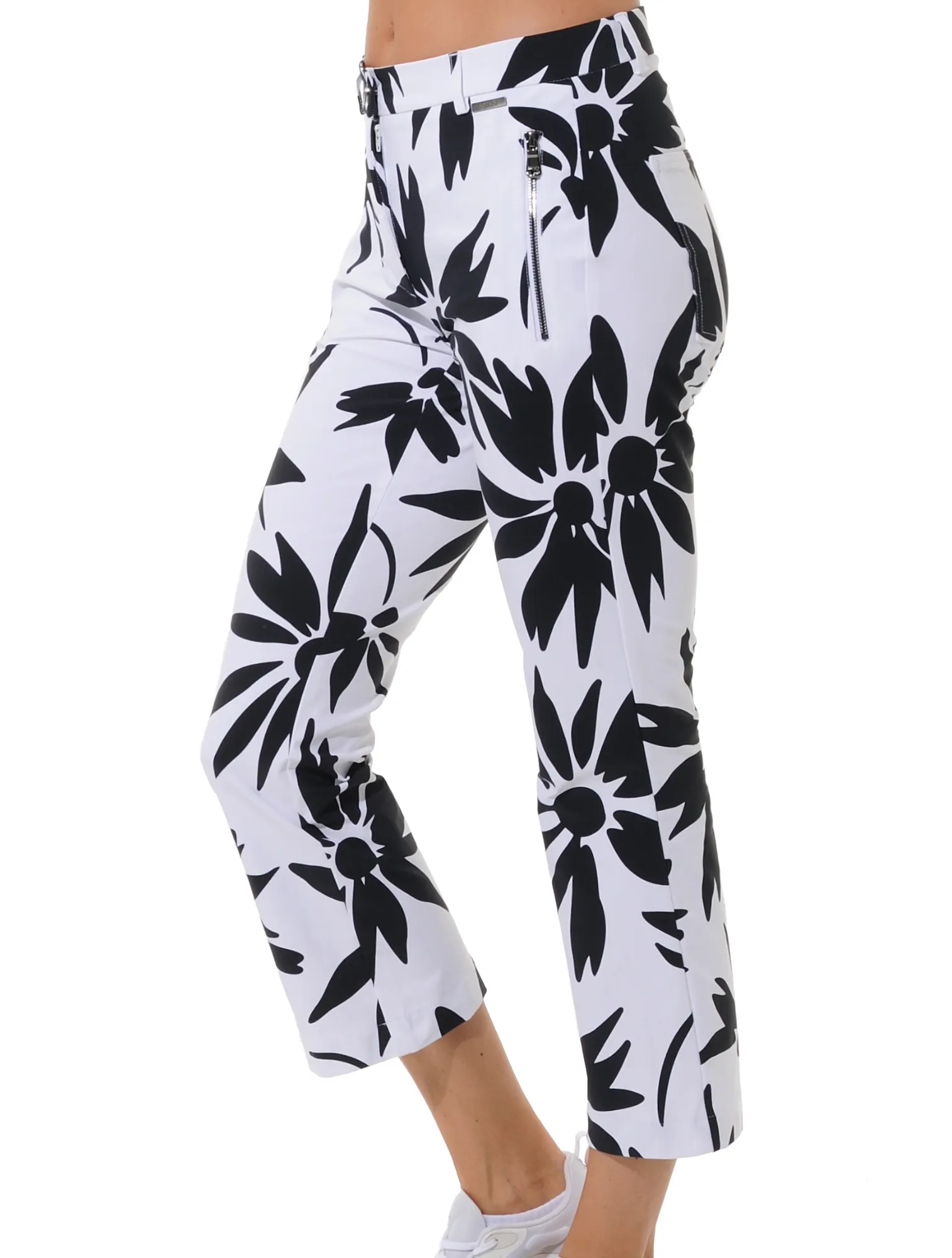 MDC DAISIES PRINT BOOT CUT CROPPED CHINOS Damen
