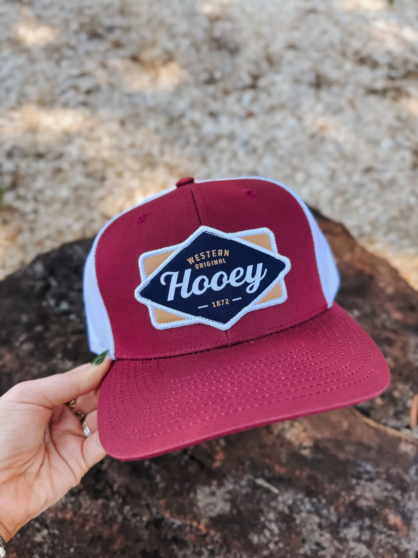 MEN'S HOOEY DIAMOND RED/WHITE/TAN PATCH CAP