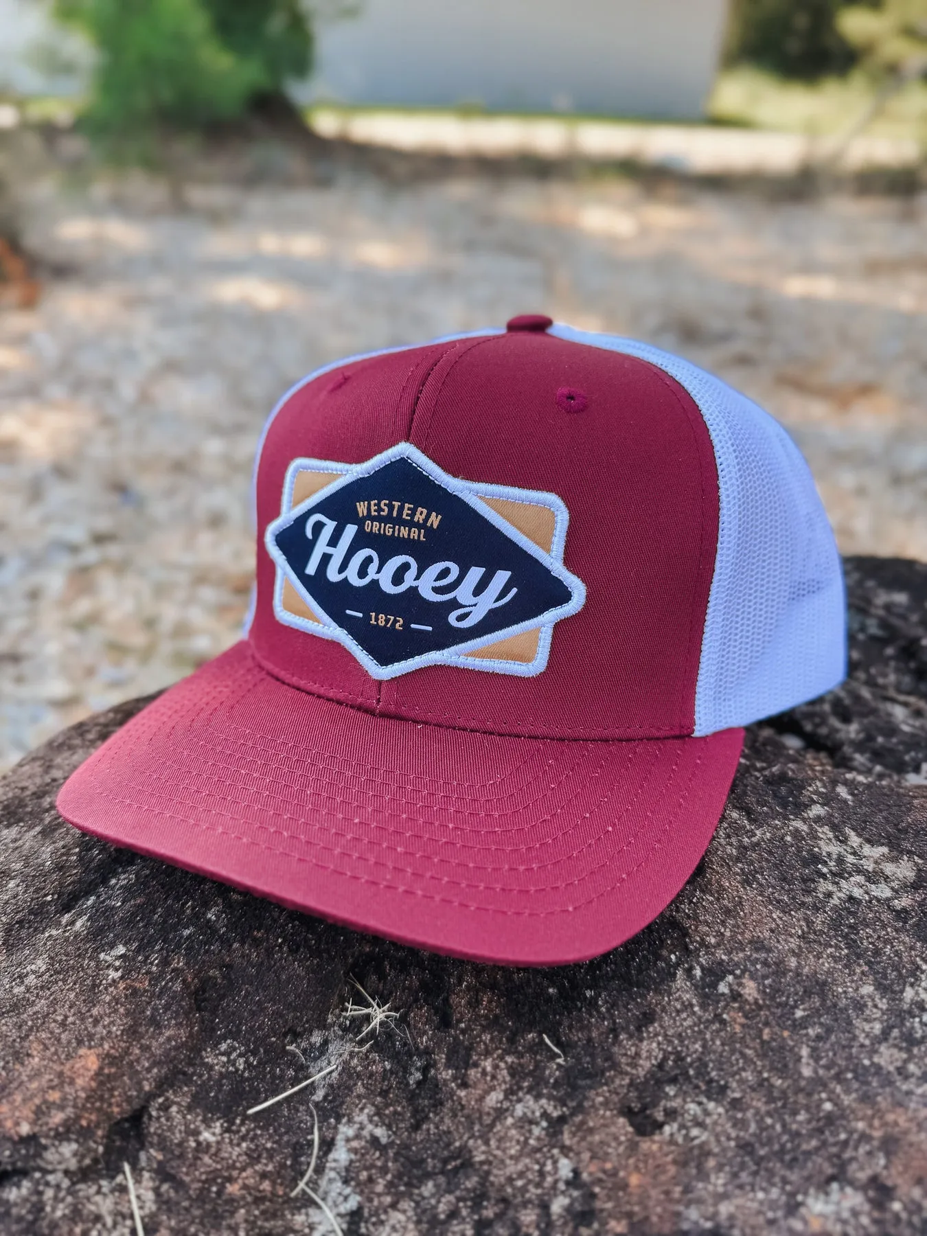 MEN'S HOOEY DIAMOND RED/WHITE/TAN PATCH CAP