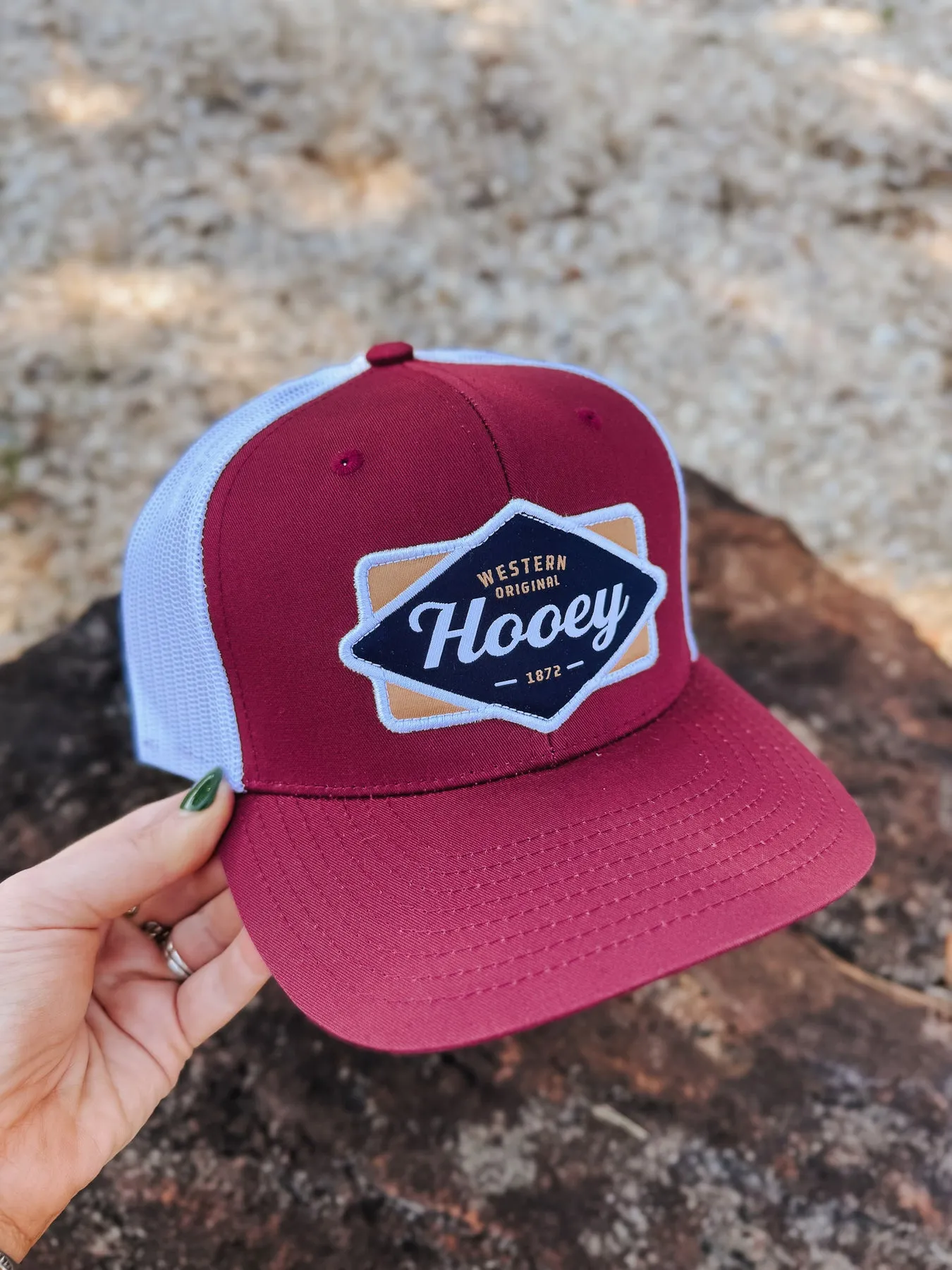 MEN'S HOOEY DIAMOND RED/WHITE/TAN PATCH CAP
