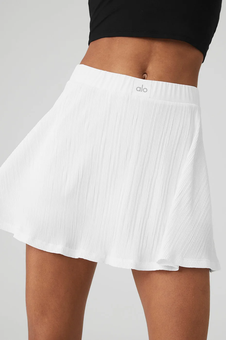 MICRO PLISSE TENNIS SKIRT  WHITE