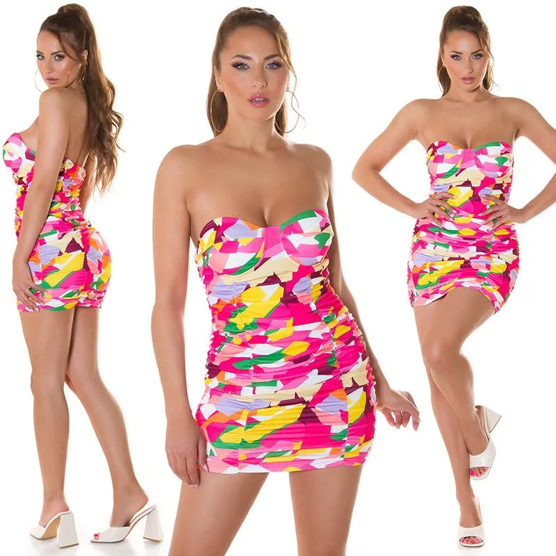 Minivestido ajustado Contoy Rosa