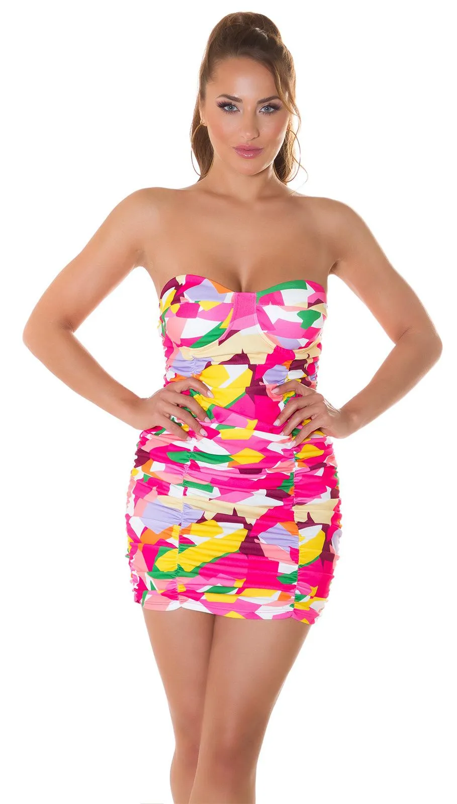 Minivestido ajustado Contoy Rosa
