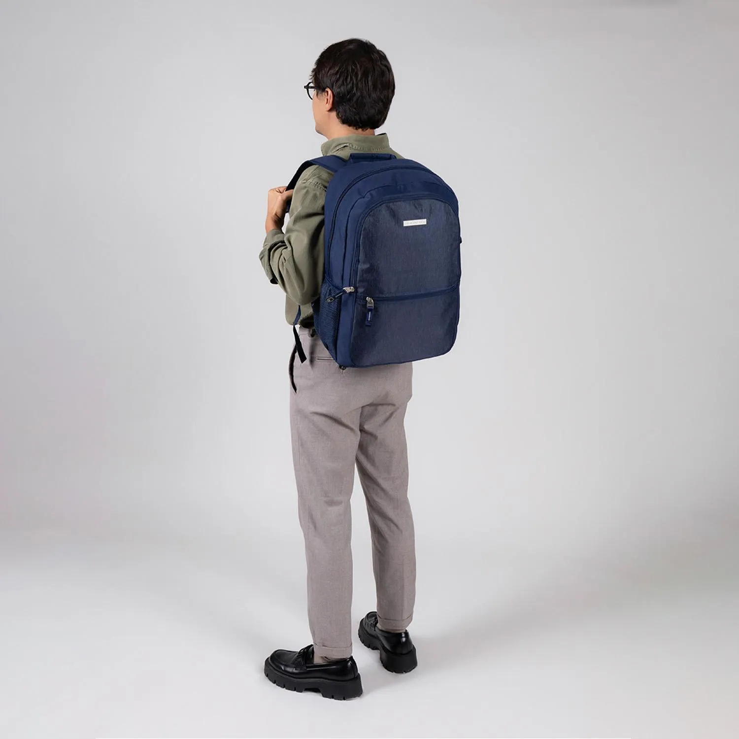 Mochila Grande Chenson Pro Para Hombre Heri Azul Con Porta Laptop De Hasta 15.
