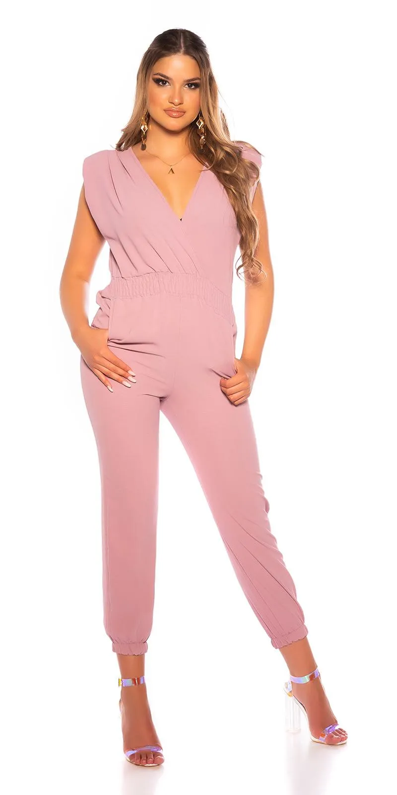 Mono de moda cuello en V lila