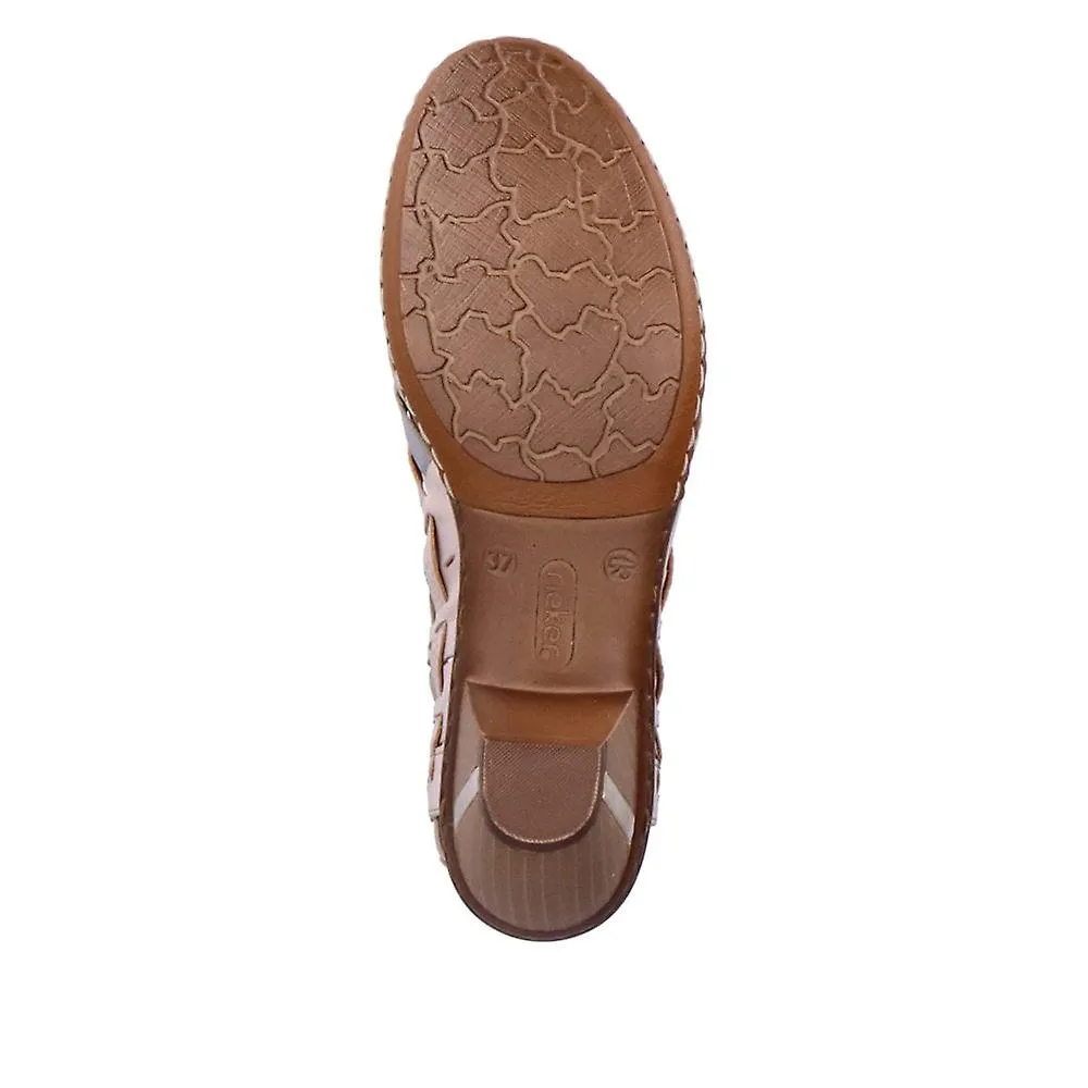 MUJER RIEKER 4677864 | SINA | ARCILLA/ROSA CLARO | ZAPATOS DE VERANO SLING BACK PARA MUJER