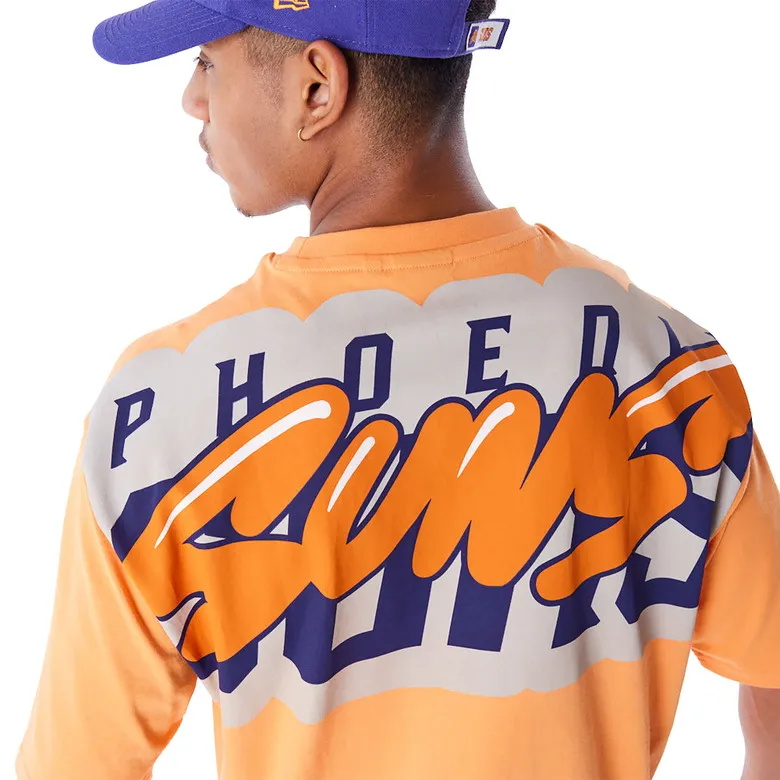 NEW ERA NBA PHOENIX SUNS WORDMARK ORANGE OVERSIZED TSHIRT