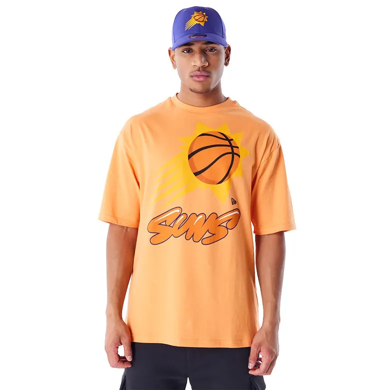 NEW ERA NBA PHOENIX SUNS WORDMARK ORANGE OVERSIZED TSHIRT