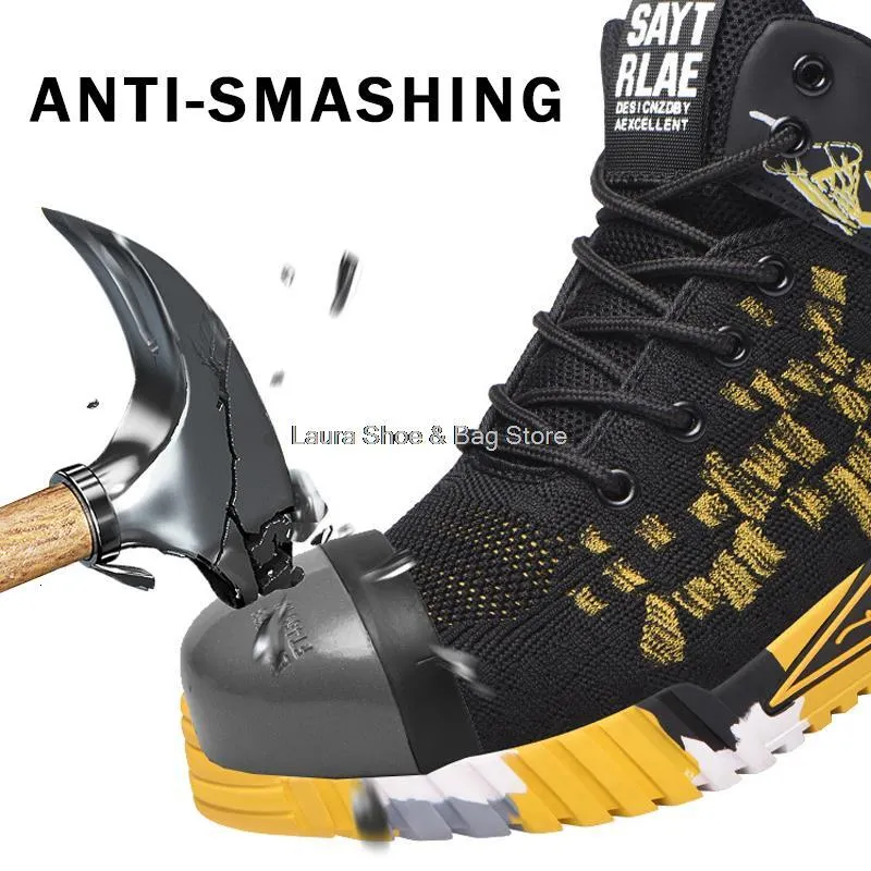 Nuevos zapatos de dedos de acero de diseño nuevo para hombres y mujeres, botas de trabajo antiestructos, seguras e indestructibl