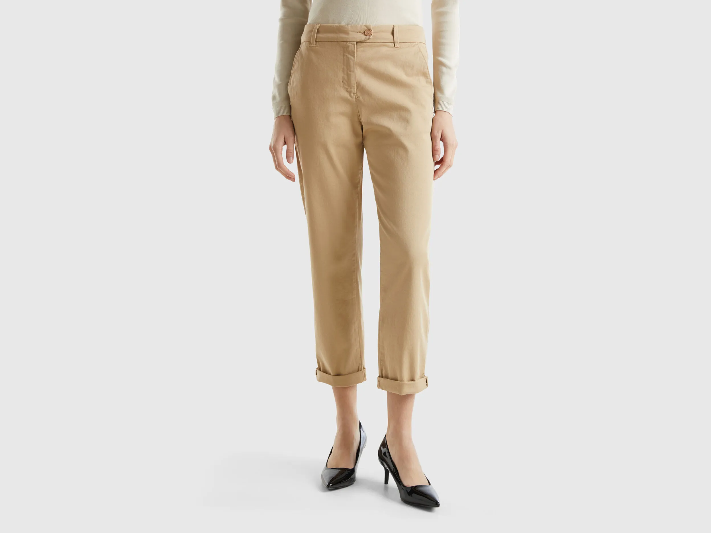 Pantalones chinos de algodón elástico