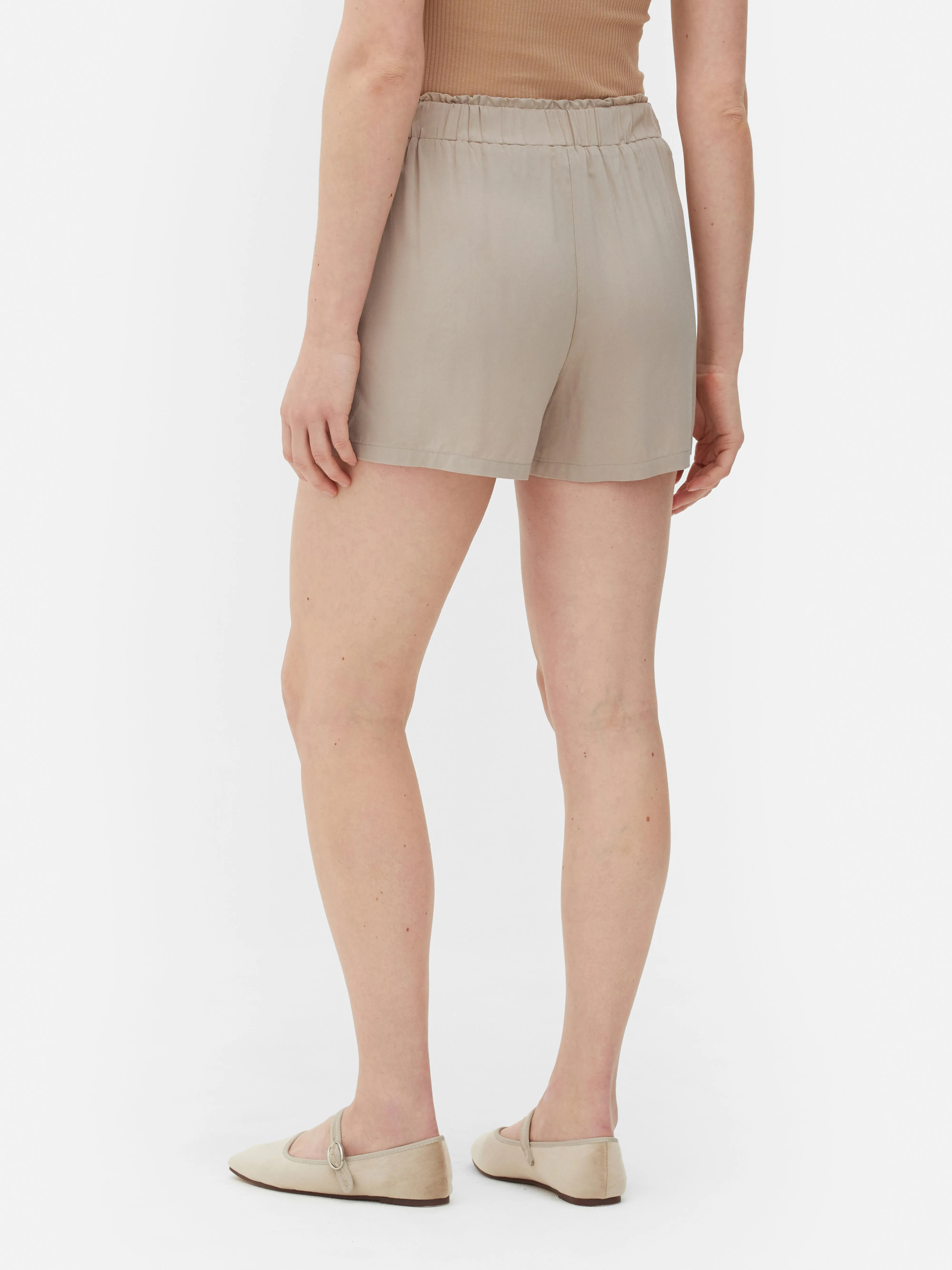 Pantalones cortos de corte holgado con cordón