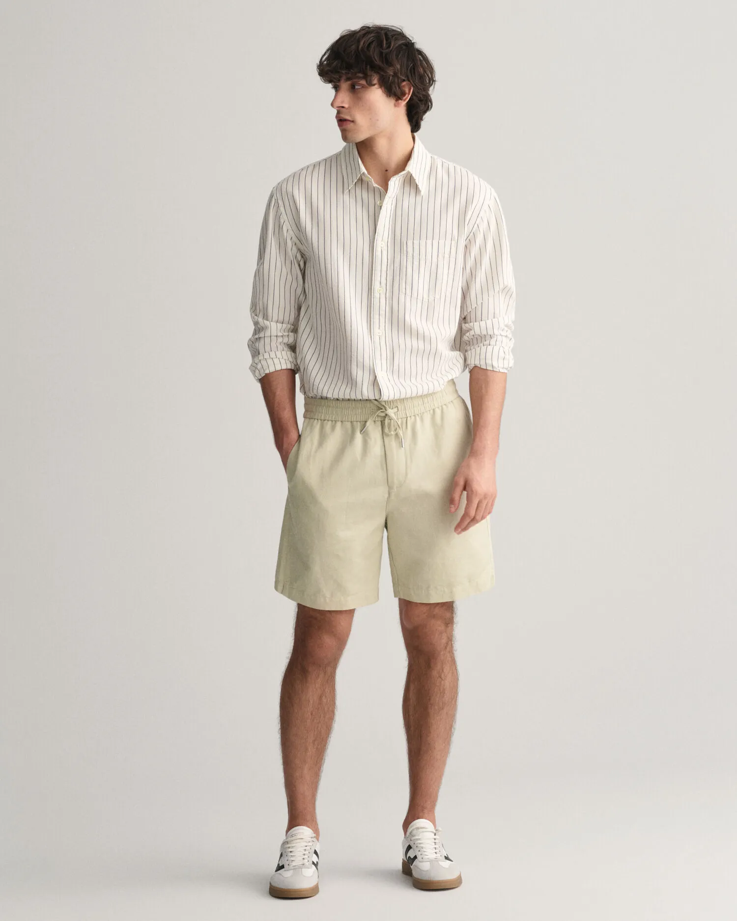 Pantalones cortos de lino y algodón