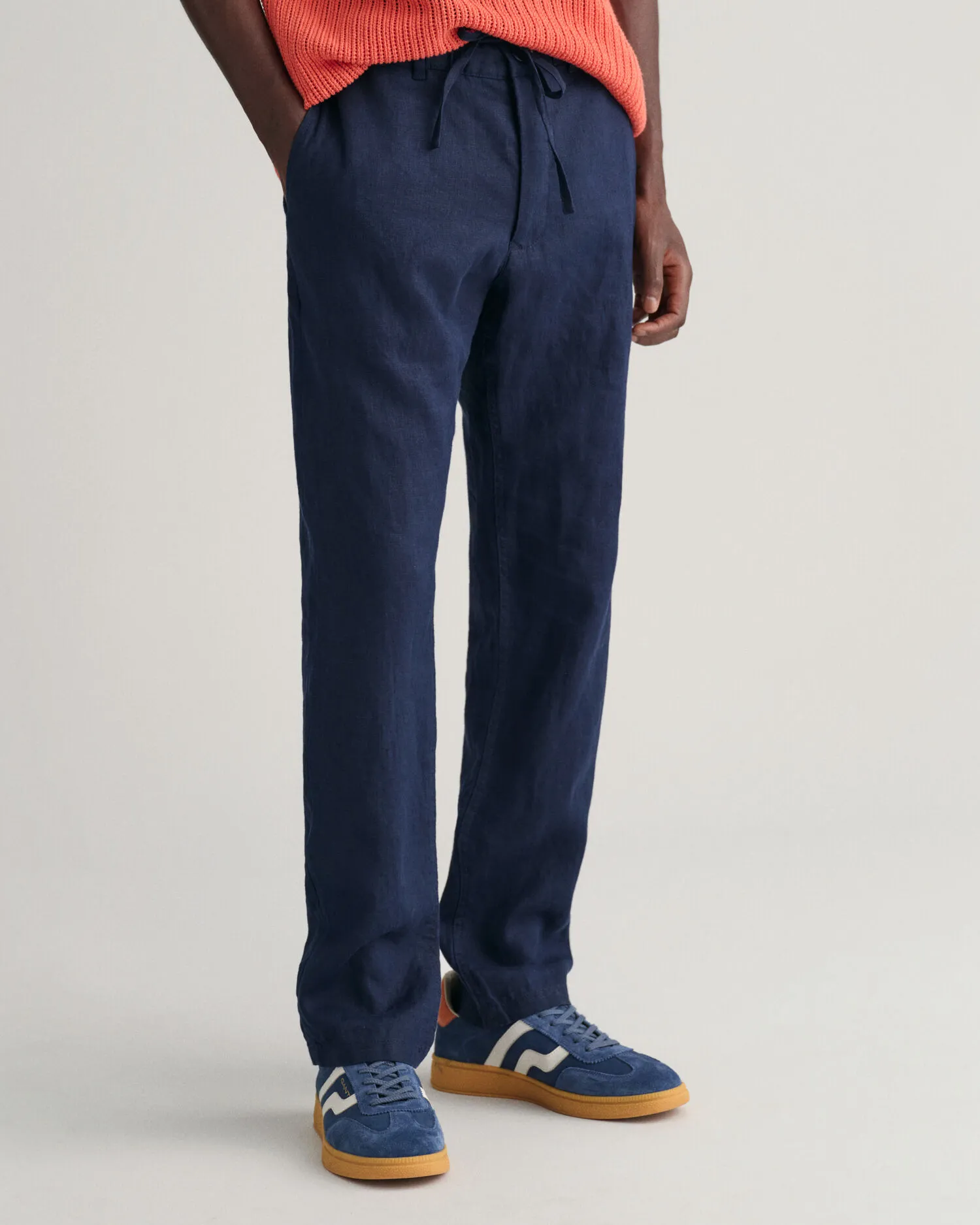 Pantalones Relaxed Fit de lino con cordón ajustable